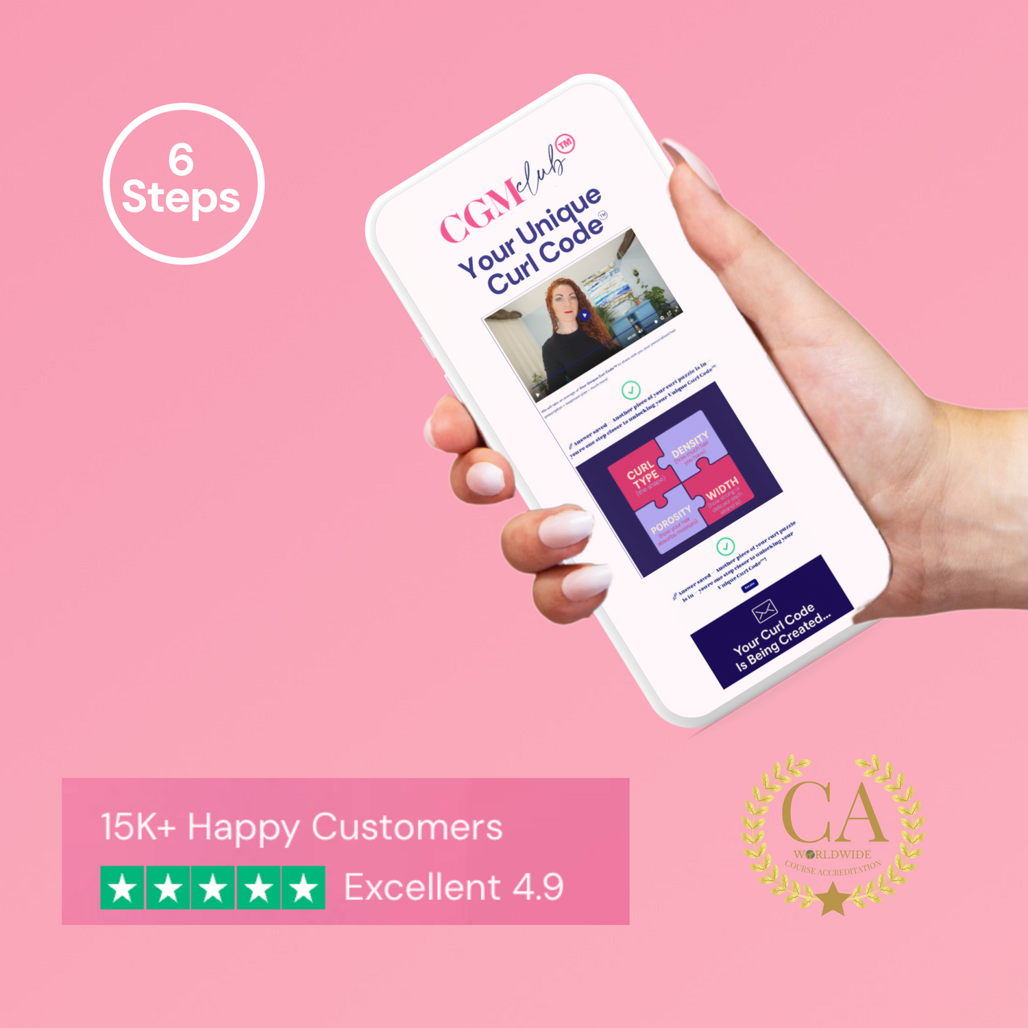 CGM Club® tutorials.  6 Steps.  20minutes.  Endless Curl + Wave Confidence