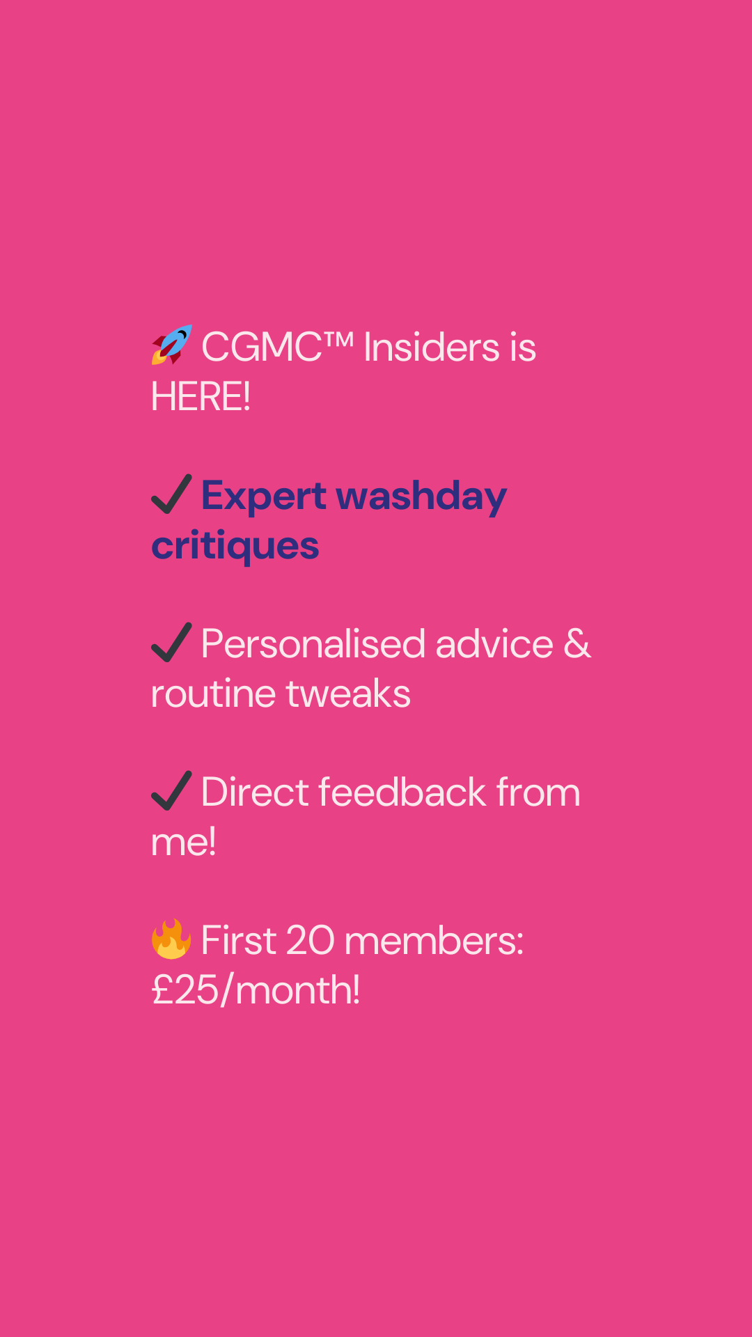 CGMC™️ Insiders – Personalised Washday Critiques