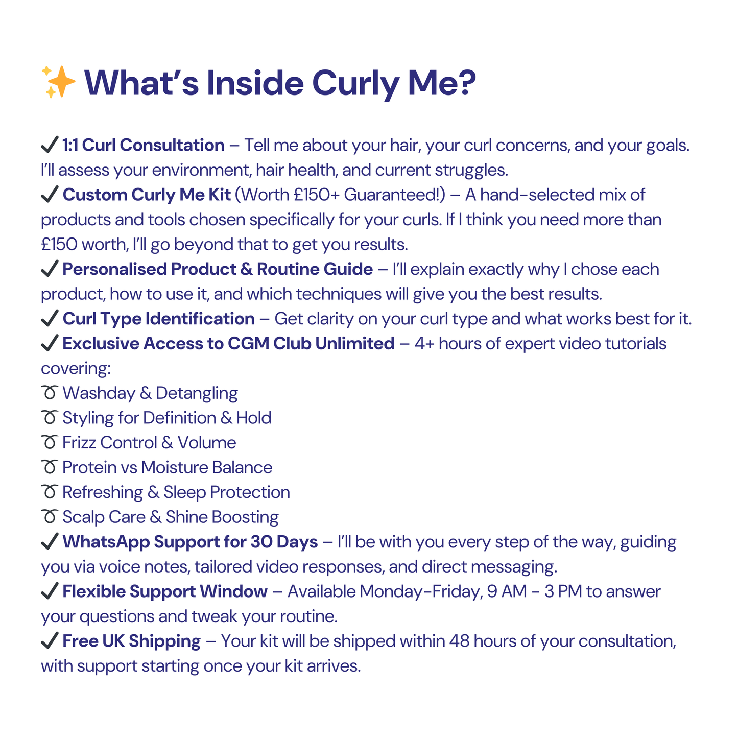 Curly Me Your 1:1 Curly Girl Method Club Coaching & Personalised Kit