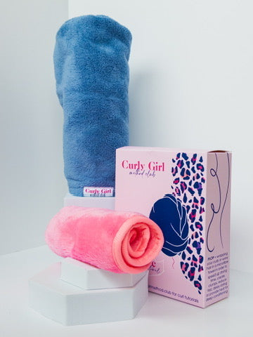 Step 4: Curl & Wave Safe Plop towel to reduce drying time by Curly Girl Method Club