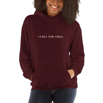 Curls for the Girls: Pale Pink Slogan Hoodie 6743600_5586 Maroon / S Curls for the Girls: Pale Pink Slogan Hoodie