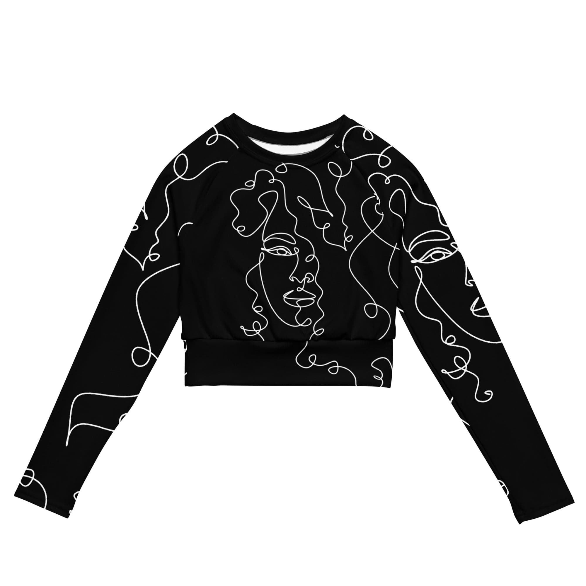 CurlyGirl long-sleeve crop top in black CurlyGirl long-sleeve crop top in black