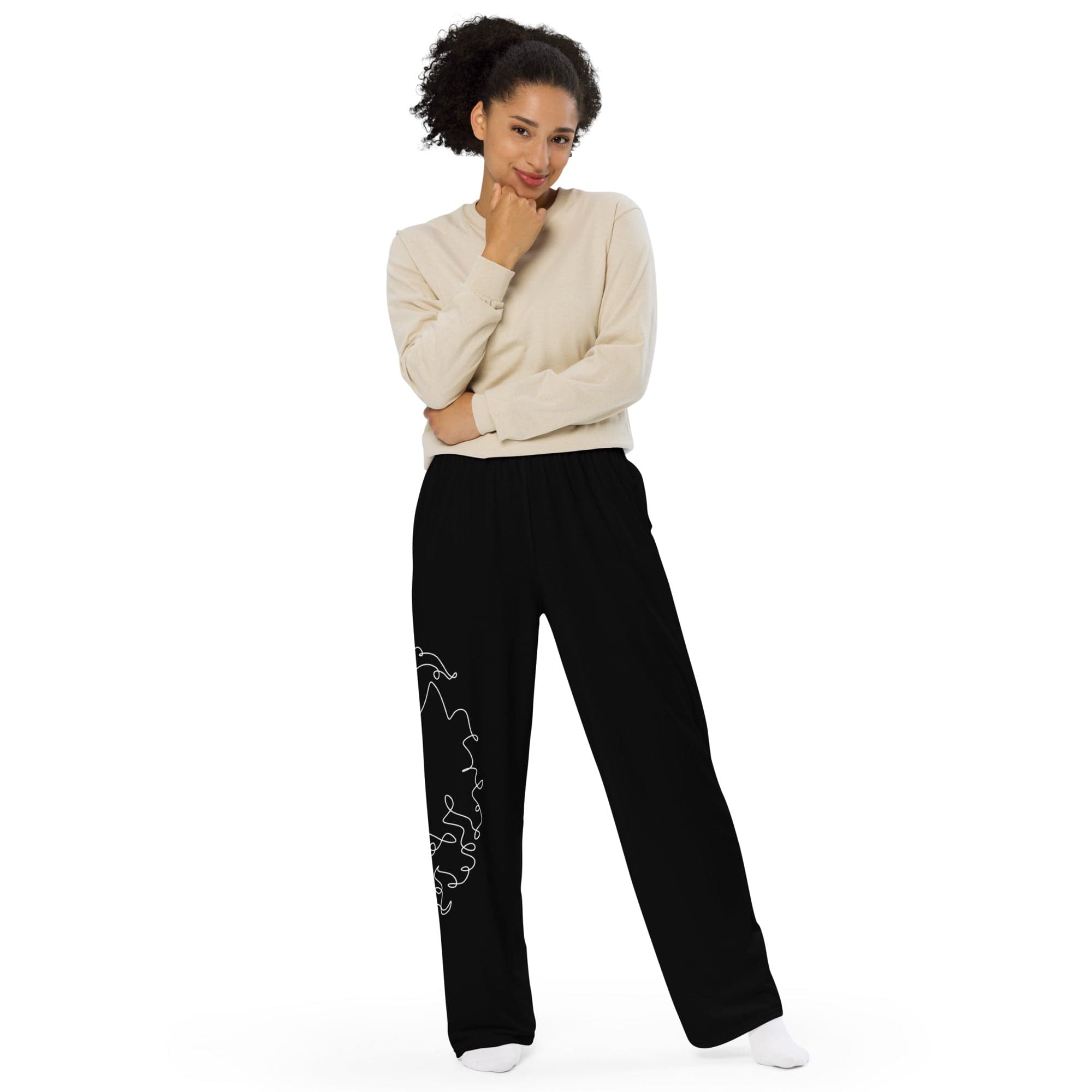 CurlyGirl wide-leg pants in Black 6941998_15513 2XS CurlyGirl wide-leg pants in Black