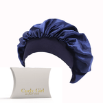 Step 5: Satin Sleep Cap reduces frizz Satin Sleep Cap BLUE Blue Step 5: Satin Sleep Cap reduces frizz