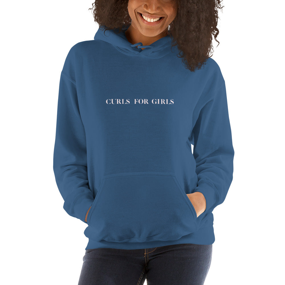 Curls for the Girls: Pale Pink Slogan Hoodie