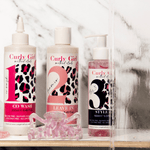 Washday Essentials – Your 3-Step Solution for Effortless, Defined Curls Steps 1,2,3: WashDay Essentials for all curl types cowash, leave in conditioner and styling gel all silicone and sulfate free made for curls curly girl method safe